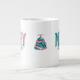 Pastel Merry Christmas Jumbo Mug Jumbo-Tasse