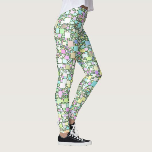 Pastel Mini Box Artwork Design Leggings (Rechts)