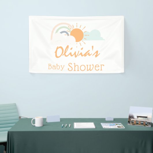 Pastel Minimal Baby Dusche Banner (Messeveranstaltung)
