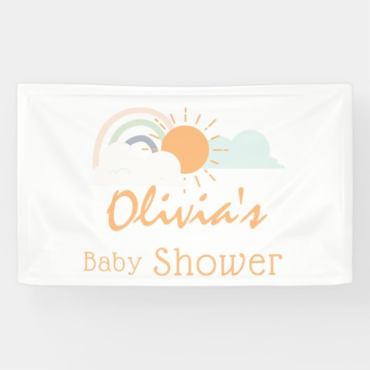 Pastel Minimal Baby Dusche Banner (Horizontal)