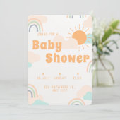 Pastel Minimal Baby Dusche Einladung (Stehend Vorderseite)