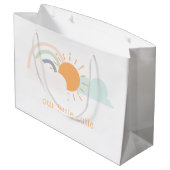 Pastel Minimal Baby Dusche Große Geschenktüte (Rückseite Schrägansicht)