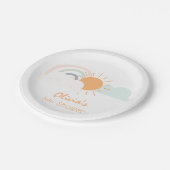 Pastel Minimal Baby Dusche Pappteller (Schrägansicht)