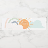 Pastel Minimal Baby Dusche Wasserflaschenetikett (Einzelnes Label)