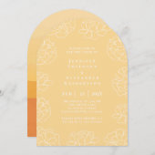 Pastel Minimal Botanische Hochzeit Einladung (Vorne/Hinten)