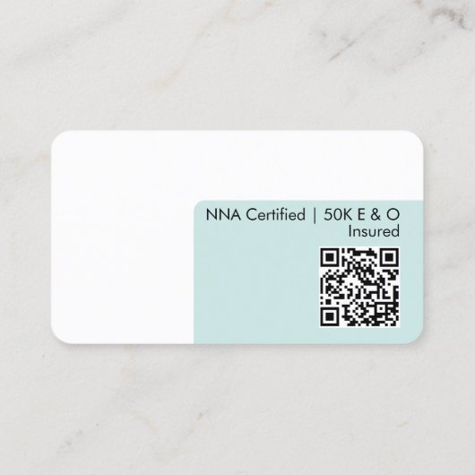 Pastel Minimal & Moderner QR Code Notare Foto Visitenkarte (Rückseite)