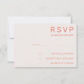 Pastel Minimal White and Red Modern Wedding RSV Einladung (Vorderseite)