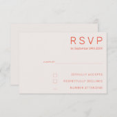 Pastel Minimal White and Red Modern Wedding RSV Einladung (Vorne/Hinten)