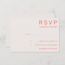 Pastel Minimal White and Red Modern Wedding RSV