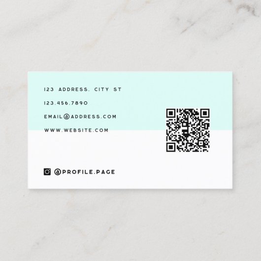 Pastel minimalist monogram visitenkarte (Rückseite)