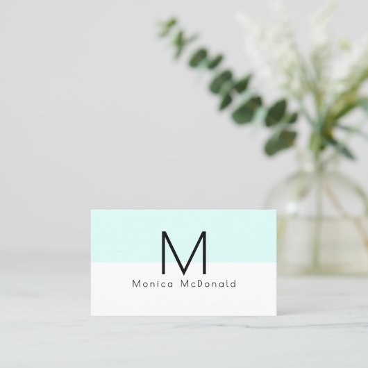 Pastel minimalist monogram  visitenkarte (Stehend Vorderseite)