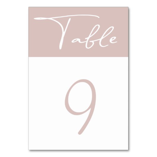 Pastel Minimalistisch Moderne Tischnummer (Vorderseite)
