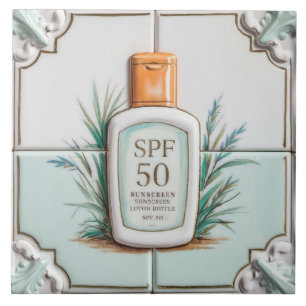 Pastel Mint Blue Sunscreen Lotion Schönes Bad Fliese