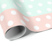 Pastel Mint & Blush Polka Dot Wrapping  Geschenkpapier (Rolleneckpunkt)