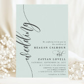 Pastel Mint Elegant Calligraphy Script Wedding Einladung