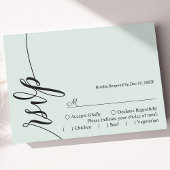 Pastel Mint Elegant Calligraphy Wedding RSVP Card