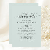 Pastel Mint Elegante Kalligraphie Save the Date