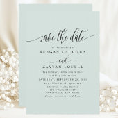 Pastel Mint Elegante Kalligraphie Save the Date