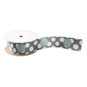 Pastel Mint & Gray Polka Dots mit benutzerdefinier Satinband (Spule)