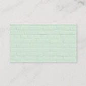 Pastel Mint Green Brick Wall Visitenkarte (Rückseite)
