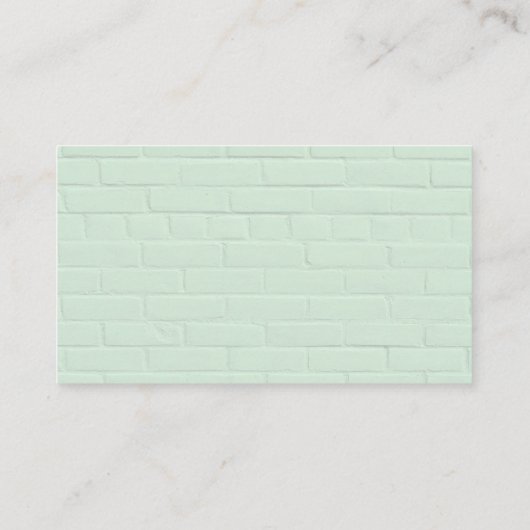 Pastel Mint Green Brick Wall Visitenkarte (Rückseite)