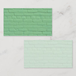 Pastel Mint Green Brick Wall Visitenkarte