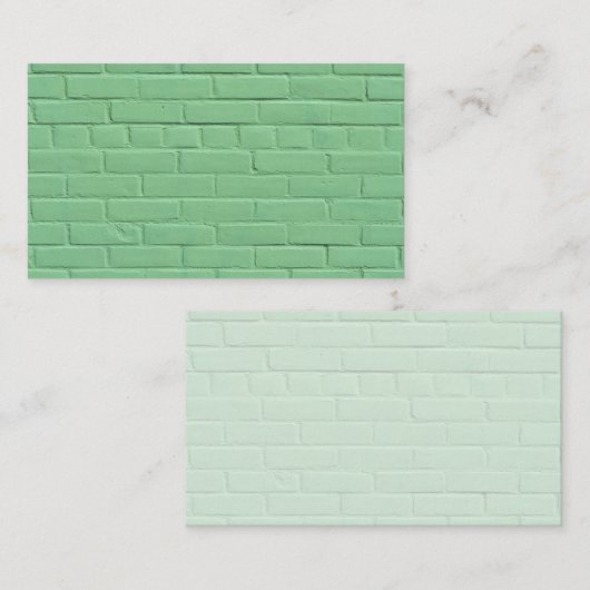 Pastel Mint Green Brick Wall Visitenkarte (Vorne/Hinten)
