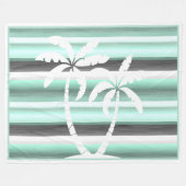 Pastel Mint Green Grau Wasserfarbe Muster Streifen Fleecedecke (Vorderseite (Horizontal))