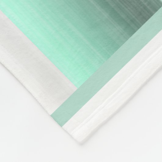 Pastel Mint Green Grau Wasserfarbe Muster Streifen Fleecedecke (Ecke)