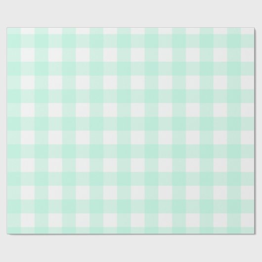 Pastel Mint Green Kariert Pattern Ostern Geschenkpapier (Flach)