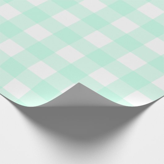 Pastel Mint Green Kariert Pattern Ostern Geschenkpapier (Ecke)
