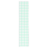 Pastel Mint Green Kariert Pattern Ostern Kurzer Tischläufer (Vorderseite)