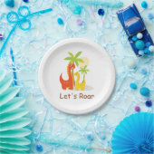 Pastel Mint Green Lasse Roar Dinosaur Party Pappteller (Party)