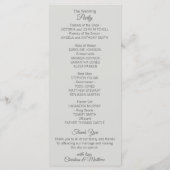 Pastel Mint Green & Light Gray Wedding Zeremonie Programm (Rückseite)