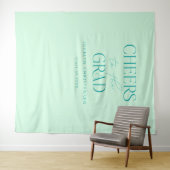 Pastel Mint Green Modern Grad Foto Hintergrund Wandteppich (Beispiel (Horizontal))