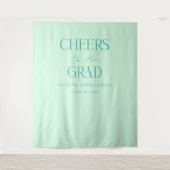 Pastel Mint Green Modern Grad Foto Hintergrund Wandteppich (Vorderseite)