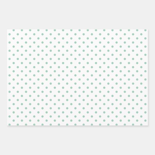 Pastel Mint Green Polka Dots Gingham Pattern Mix Geschenkpapier Set (Vorderseite)