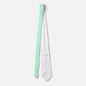 Pastel Mint Green Polka Dots - Krawatte (Rückseite)