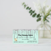 Pastel Mint Green Silver Glitzer Tropfen Credit Visitenkarte (Stehend Vorderseite)