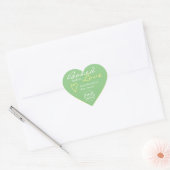 Pastel Mint Green Simple Made Liebe Heart Logo Nie Herz-Aufkleber (Umschlag)