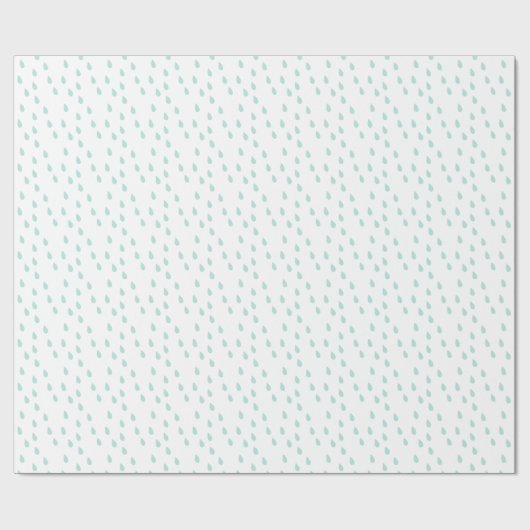Pastel Mint Green Simple Modern Raindrops Muster Geschenkpapier (Flach)