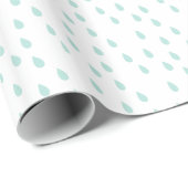Pastel Mint Green Simple Modern Raindrops Muster Geschenkpapier (Rolleneckpunkt)
