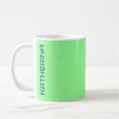 Pastel Mint Green Solid Color Personalisiert Kaffeetasse (Links)