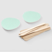 Pastel Mint Green Stripes Sommer Streifen Fächer (Non-assembled)