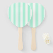 Pastel Mint Green Stripes Sommer Streifen Fächer (Vorne und Hinten)