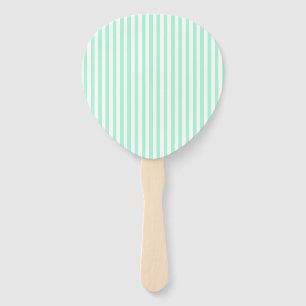 Pastel Mint Green Stripes Sommer Streifen Fächer