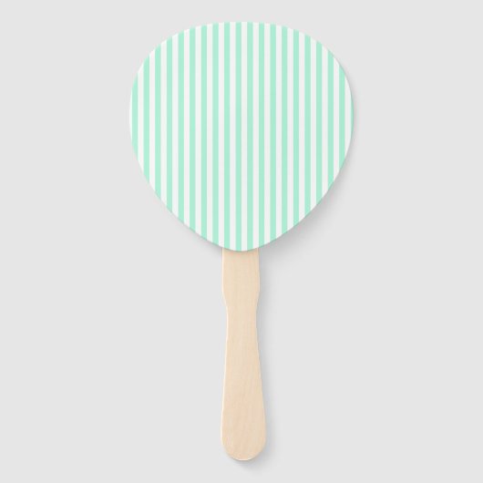 Pastel Mint Green Stripes Sommer Streifen Fächer (Vorderseite)