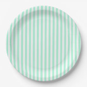 Pastel Mint Green Stripes Sommer Streifen Pappteller (Vorderseite)