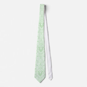 Pastel Mint Green Vintag Floral Damasks Krawatte