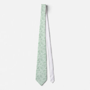 Pastel Mint Green Vintag Paisley Pattern Krawatte